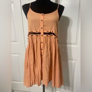 Blessed are the Meek Sleeveless Peach Button-Front Summer Dress size 1 (XS)